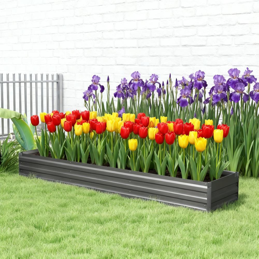 Galvanized Raised Garden Bed Kit for Flowers, Herbs and Vegetables Media 2