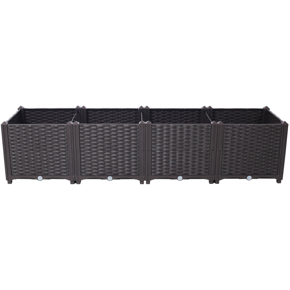 Deep Raised Garden Bed Plastic Planter Boxes for Vegetables Flowers Herbs and Succulents,Self-Watering Planter Box Raised Bed to Grow Flowers, Herbs & Vegetables, 63' L X 15.7' D X 14.7' H Media 3
