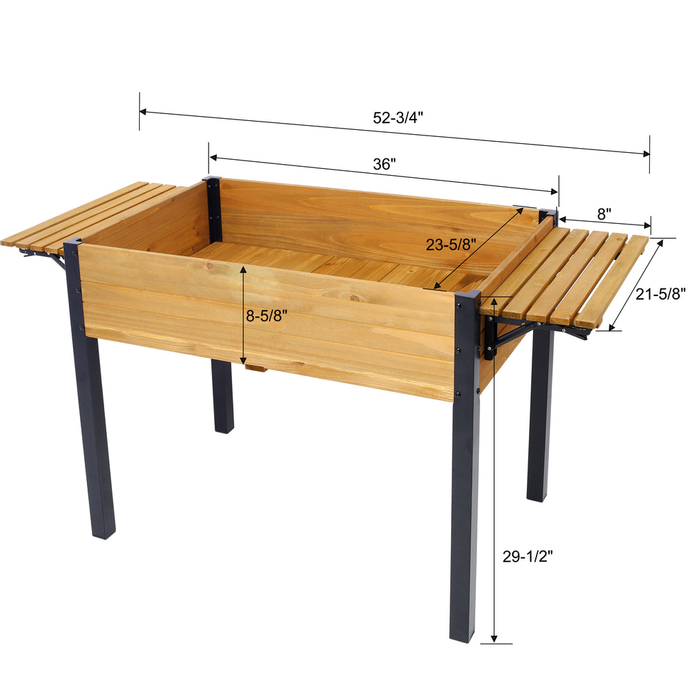 Raised Garden Bed, Metal Leg Wood Planter Boxes with Folding Storage Shelf,Elevated Planter Box for Growing Fresh Herbs, Vegetables, Flowers Great for Outdoor Patio, Deck, Balcony Media 17
