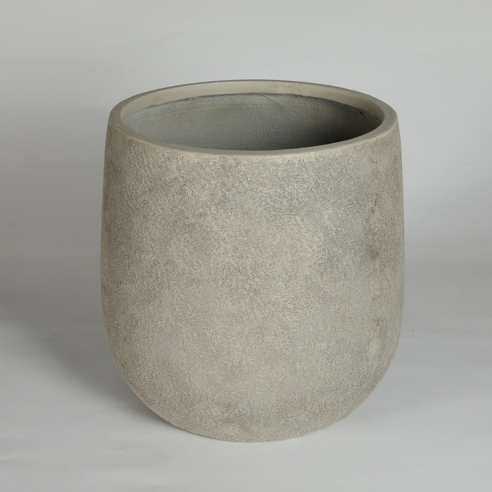 Round Concrete Planter Set of 2, Large Outdoor Indoor Handmade Rustic Decorative Planter Pots Containers with Drainage Holes for Home Garden Patio, 13' x 13' & 17' x 17' (antique grey) Media 19