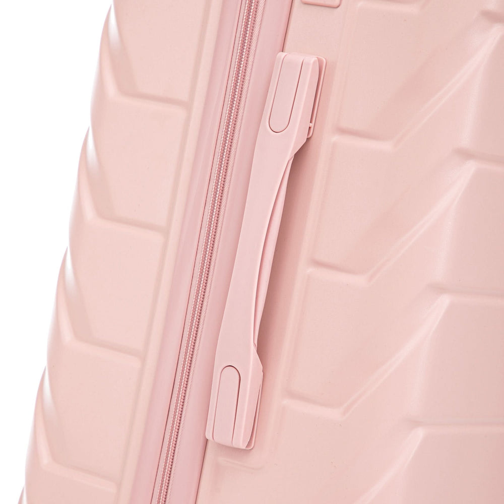 ABS Spinner Luggage 3 Piece Set Pink Matching Color & Combination Lock For Travel Use Media 17