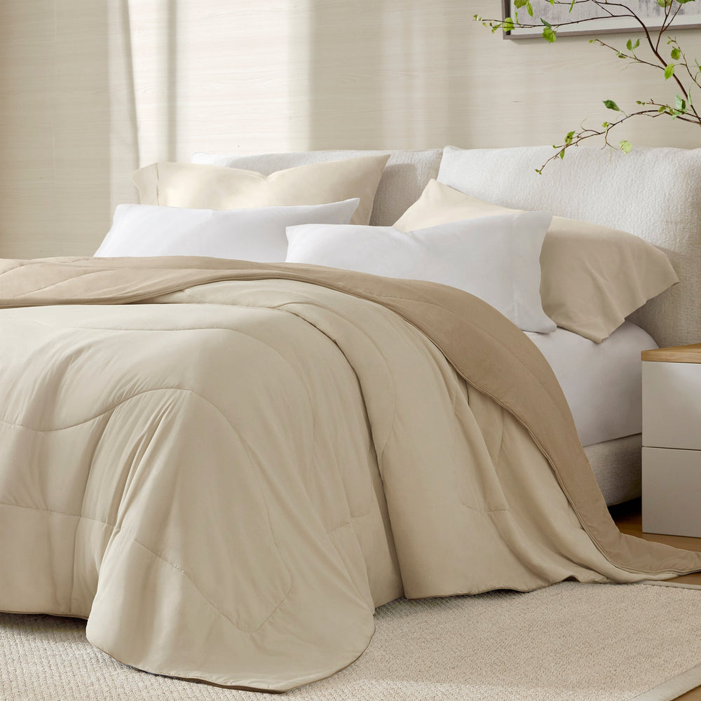 1-Piece Full/Queen Reversible Tencel Comforter Blanket,Linen Media 4