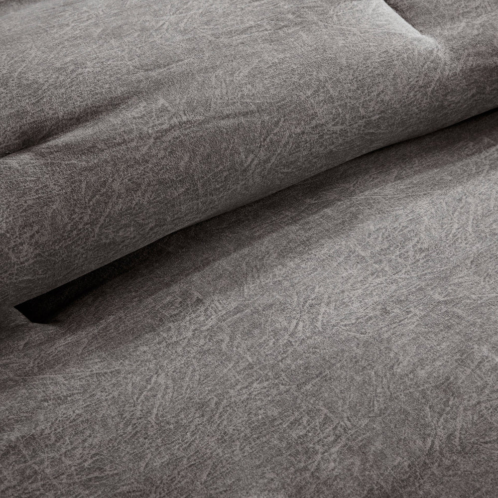 7 Piece Faux Suede Comforter Set Grey King Media 13