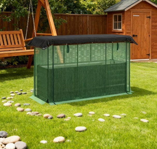 Raised Garden Bed,Galvanized Steel Planter Box with Crop Cage and Shade Cloth,for Flowers, Veggies and Herbs Media 7