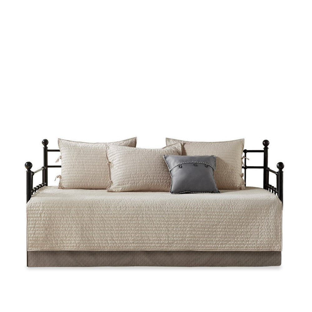 6 Piece Reversible Plaid Daybed Cover Set Neutral Daybed Media 10