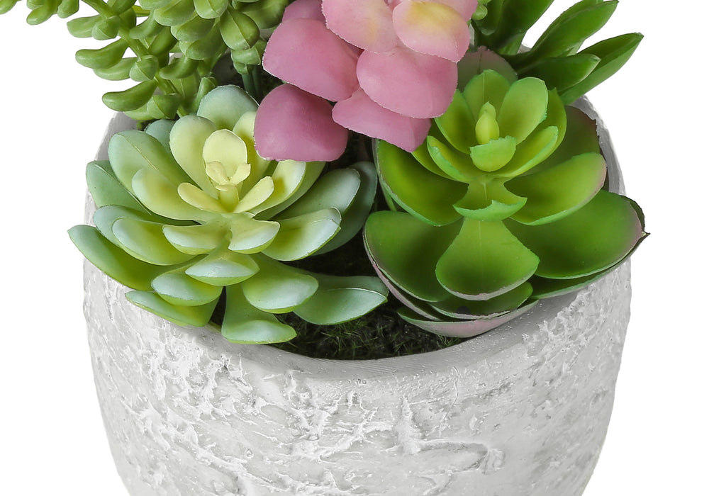 Artificial Plant, Set Of 2, 9' Tall, Succulent, Table, Grey Cement Pots, Contemporary, Modern Media 6