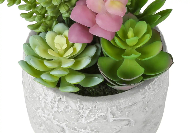 Artificial Plant, Set Of 2, 9' Tall, Succulent, Table, Grey Cement Pots, Contemporary, Modern