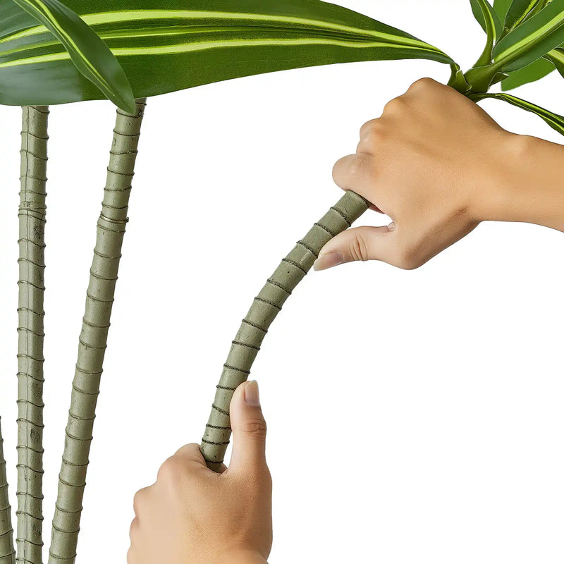 6ft Artificial Dracaena Tree Fake Plant with White Planter Indoor