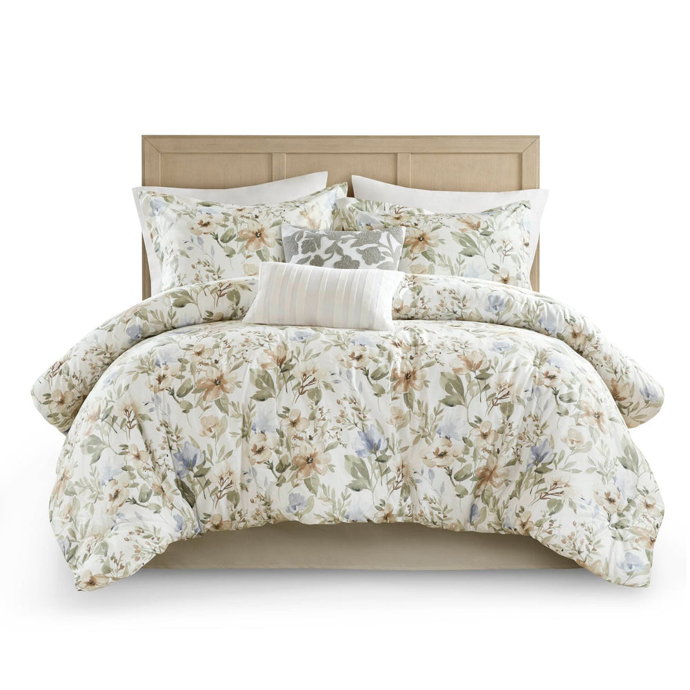 6PCS Cal King Cotton Sateen Print Oversized Comforter Set Media 7