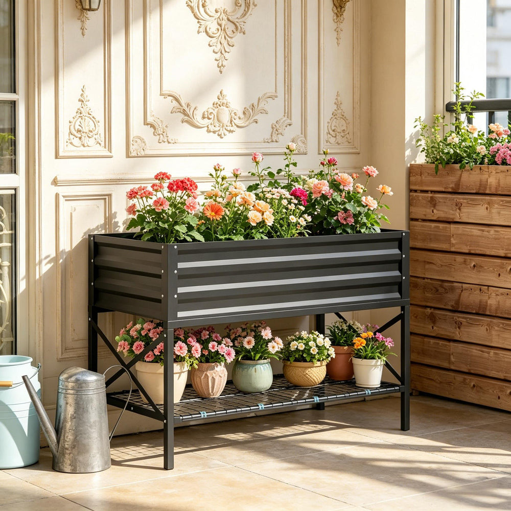 Patio Planter Box,Garden Bed,Outdoor Planter Box,Spacious Gardening Bed Media 8