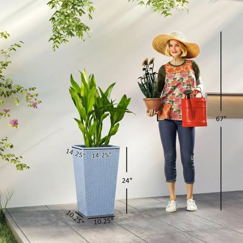 Plants Box Set of 3,Tall Planters Box,Plant Pots Media 6