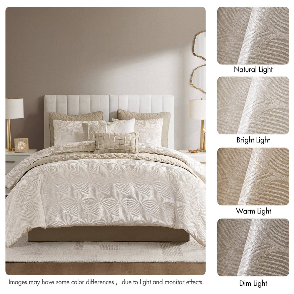 10- Piece Cal King Jacquard Comforter Set Media 2