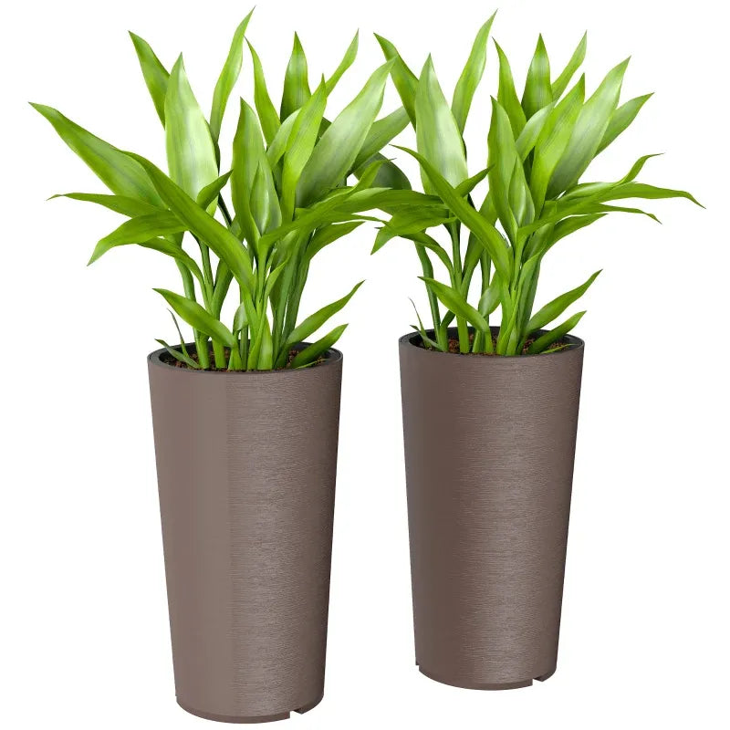 Tall Planter,Stackable Large Planters,Set of 2 Flower Pots Media 7
