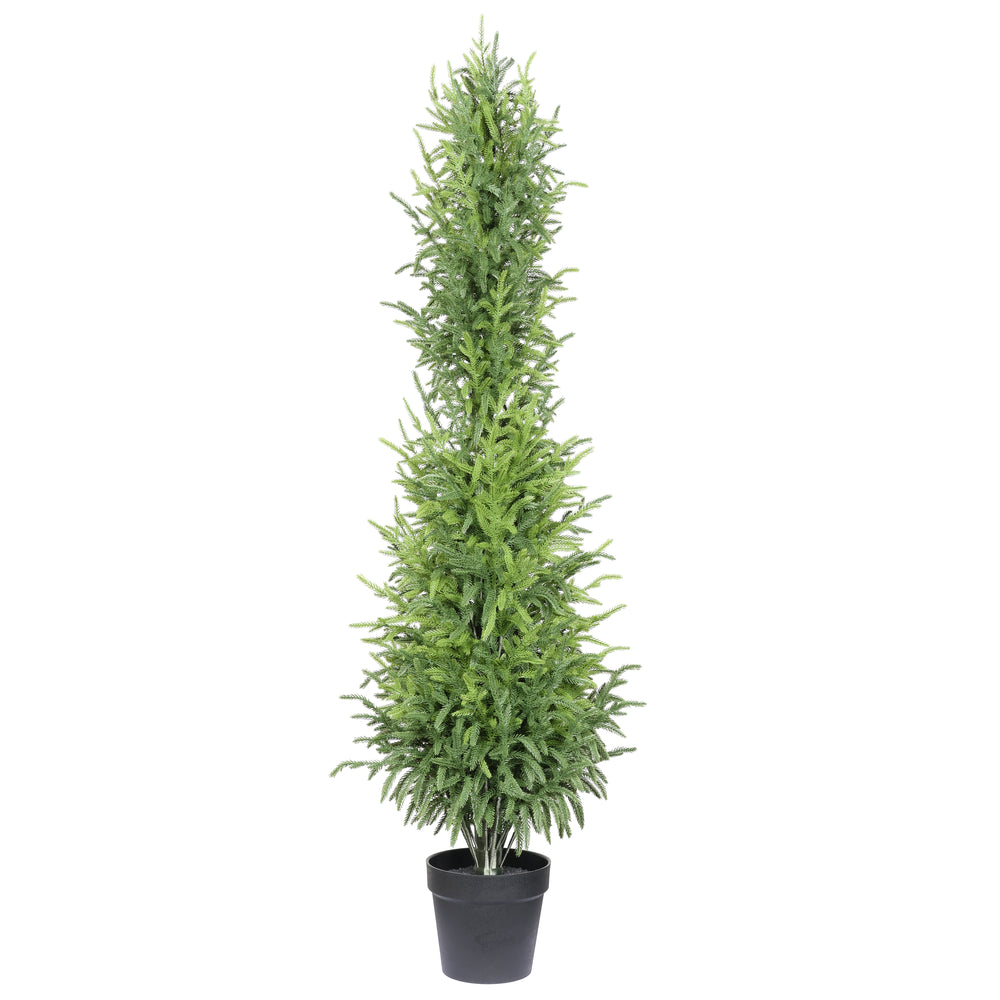 5' Artificial Real Touch Pine Tree with Black Plastic Pot, 1pc/set Media 5