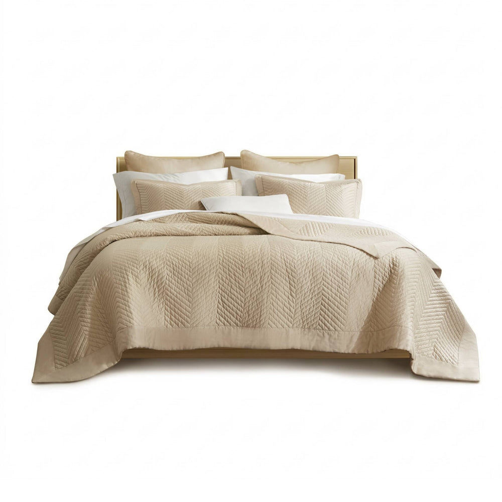 King 3 Piece Cotton Quilt Set Linen Media 12