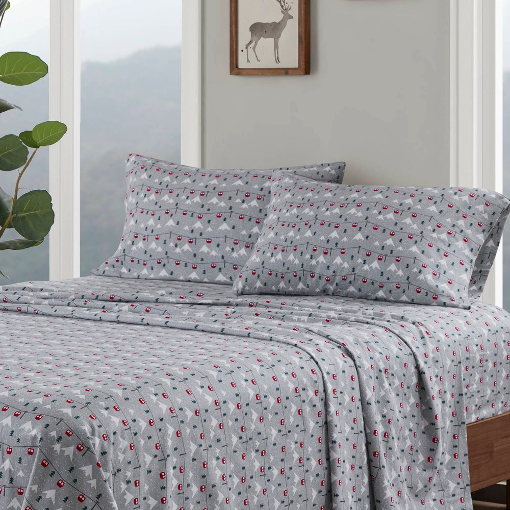 4 PCS King Sheet Set Grey Ski Jump Media 14