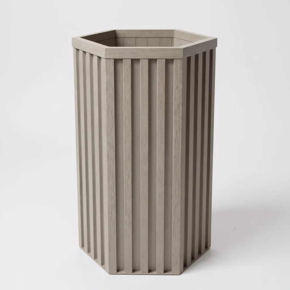 Hexagon Column Planter LG - Grey Brown Media 1