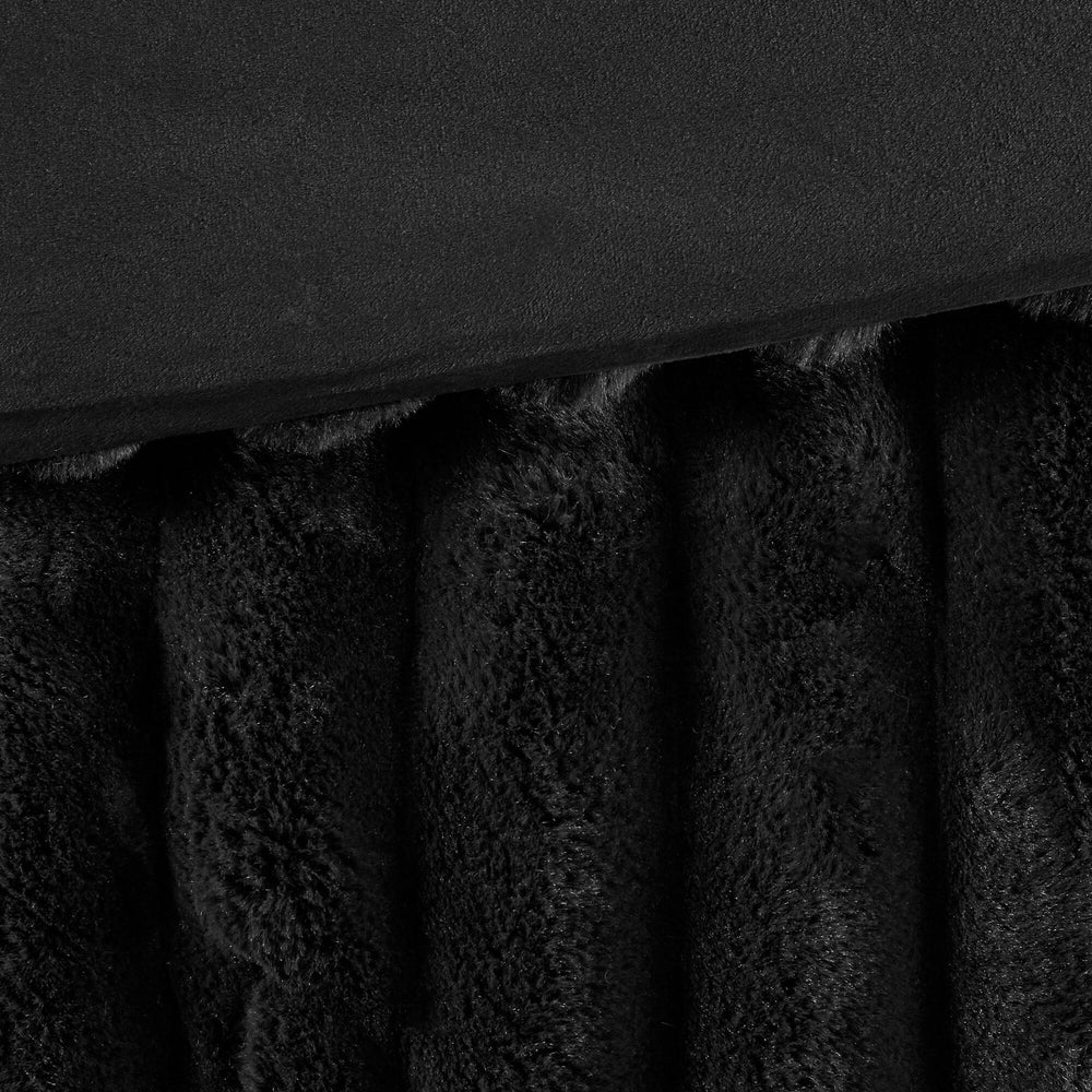 soft Faux Fur Ribbed Comforter Set Full/Queen Media 10