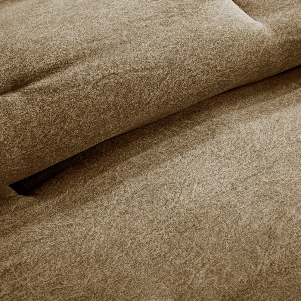 7 Piece Faux Suede Comforter Set Brown Queen Media 12