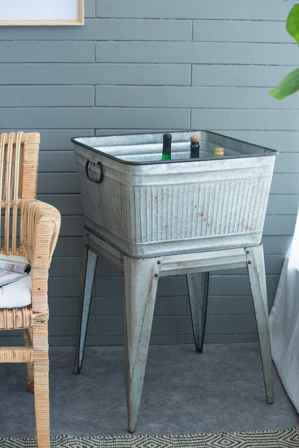 20.5x20.5x21' Large Perryman Galvanized Tub On Stand, for Plant Pot/Planter/ Metal Ice Buckets Media 6