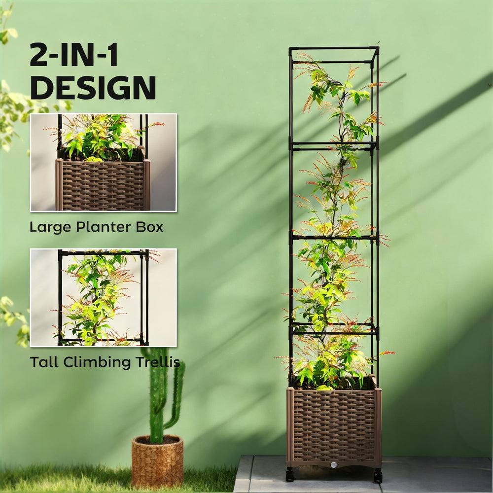 Plant Cage,Raised Garden Bed,Mobile Trellis Plant Bed Media 4