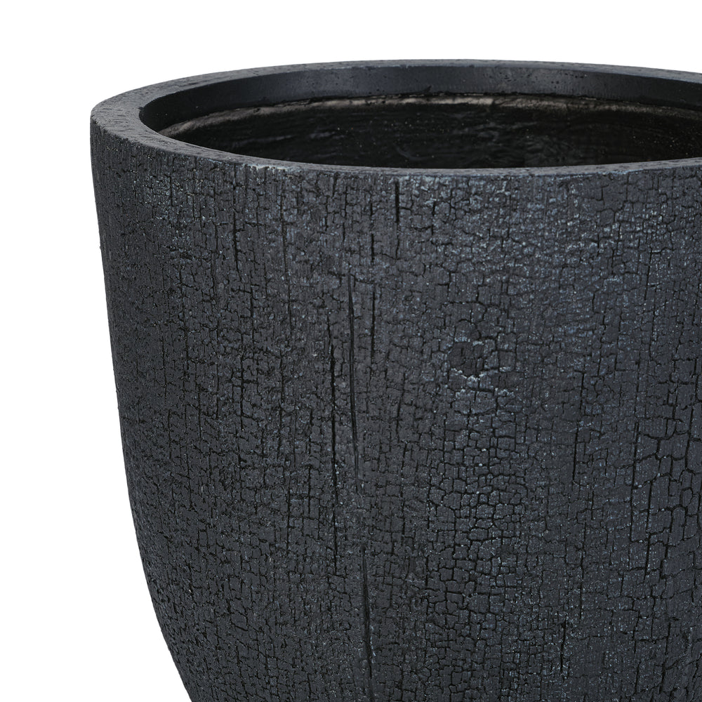 U_STYLE Lightweight MGO Planter Set of 3,16.93'+13.78'+11.02' Dia Round Concrete Stackable Flower Pots with Drainage Holes and Rubber Plug,Crackle Stone Texture for Patio Garden Balcony Indoor Outdoor Media 14