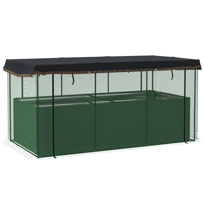 Crop Cage and Shade Cloth with Raised Garden Bed,Galvanized Steel Planter Box Media 7