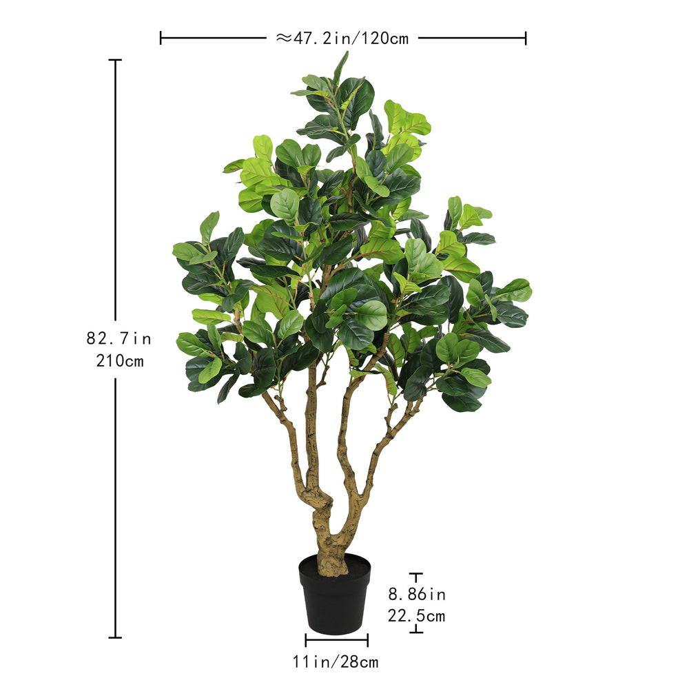 7FT Tall Artificial Banyan Tree Silk Plant – Large Faux Greenery with Natural Look Leaves for Indoor Outdoor Home Office Decoration, Potted Fake Tree, 1pc/set Media 3