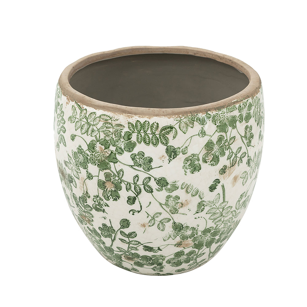 5.1x5.1x4.5' Ceramic Flower Vase with Floral Pattern, 4 Pack Media 3