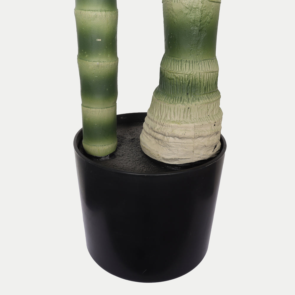 5FT Golden Cane Artificial Palm Tree with Black Plastic Pot, Tropical Fake Plant for Indoor Outdoor Decoration, Faux Palm, 1pc/set Media 10