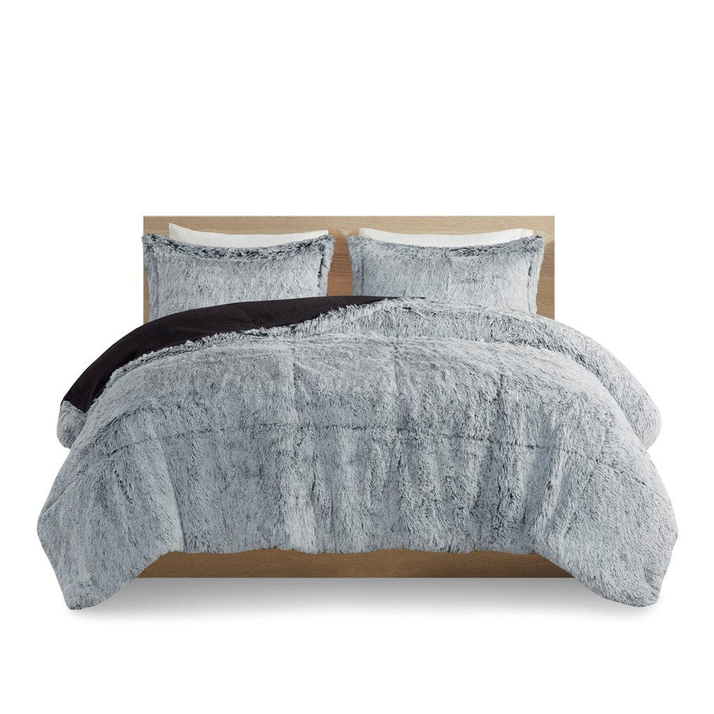 Full/Queen Shaggy Long Fur Comforter Mini Set Media 4
