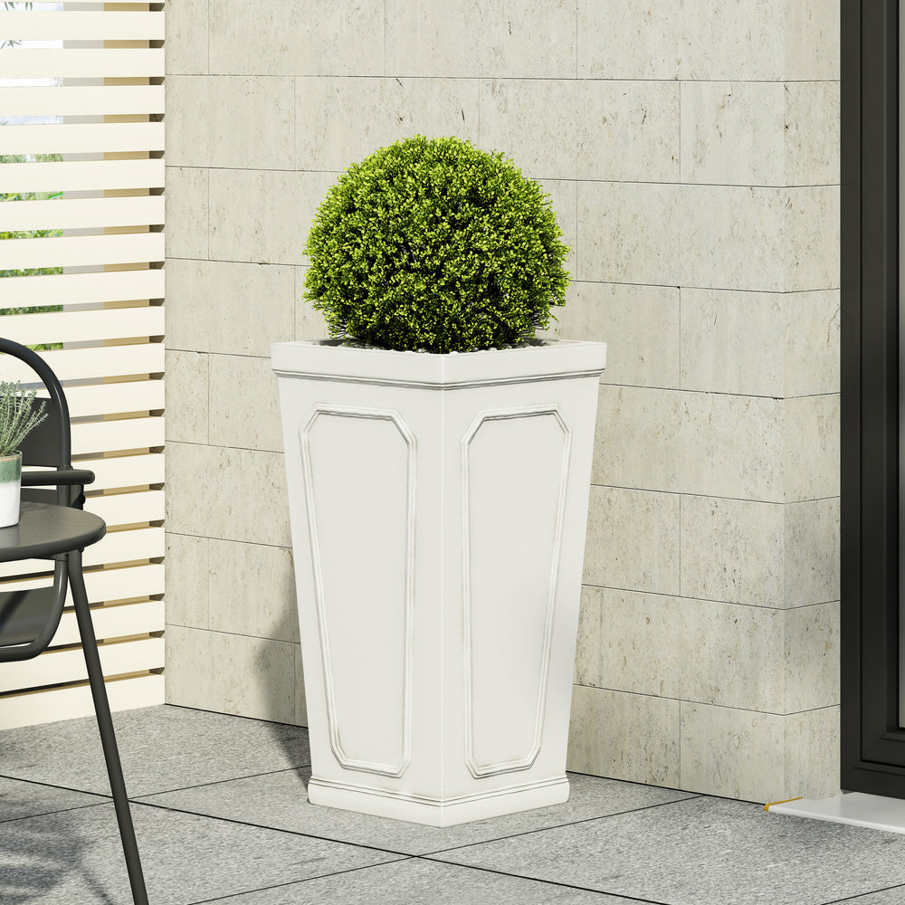 16'' x 30.5'' Outdoor MGO Planter with Antique White Finish Media 5