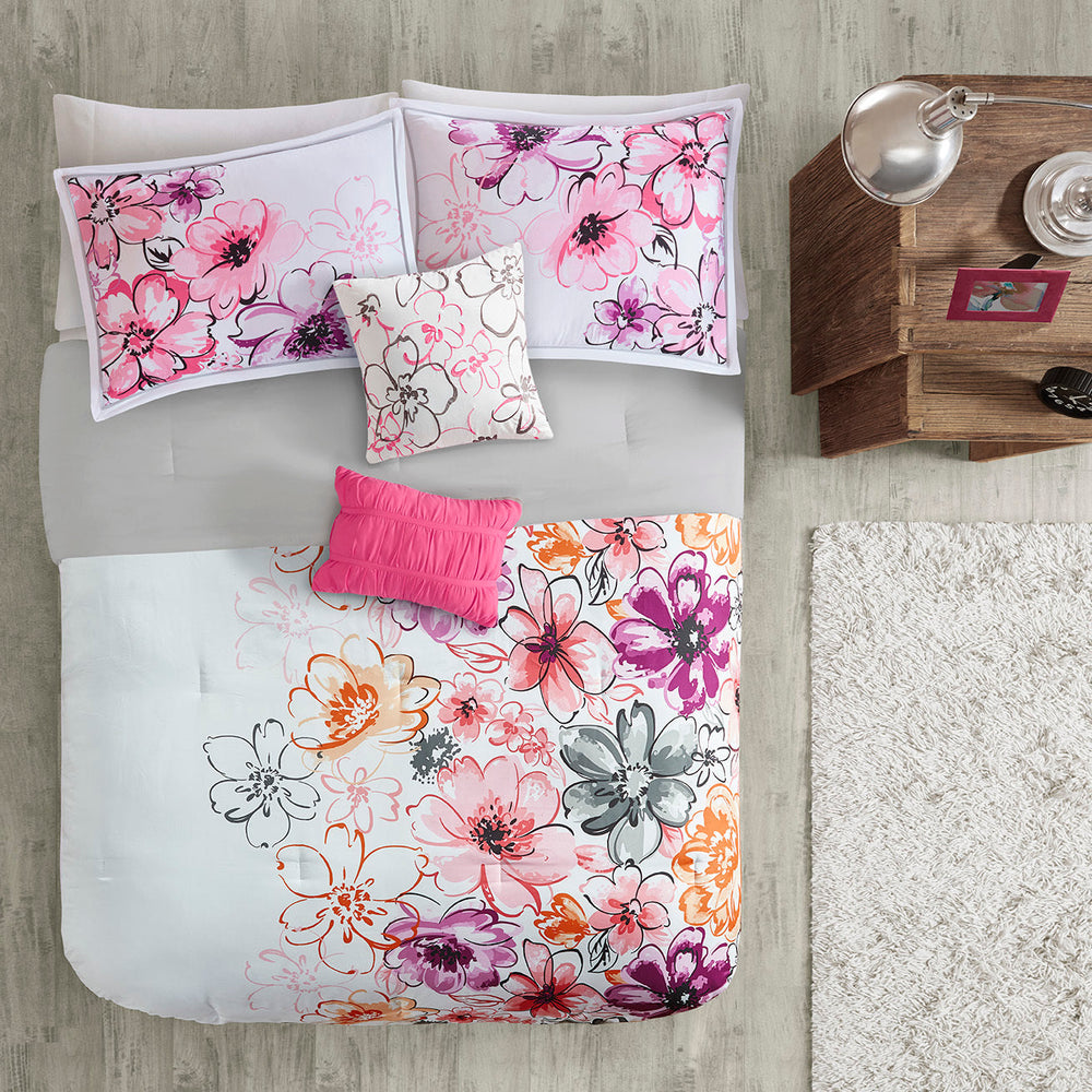 Twin/Twin XL Floral Comforter Set Media 4