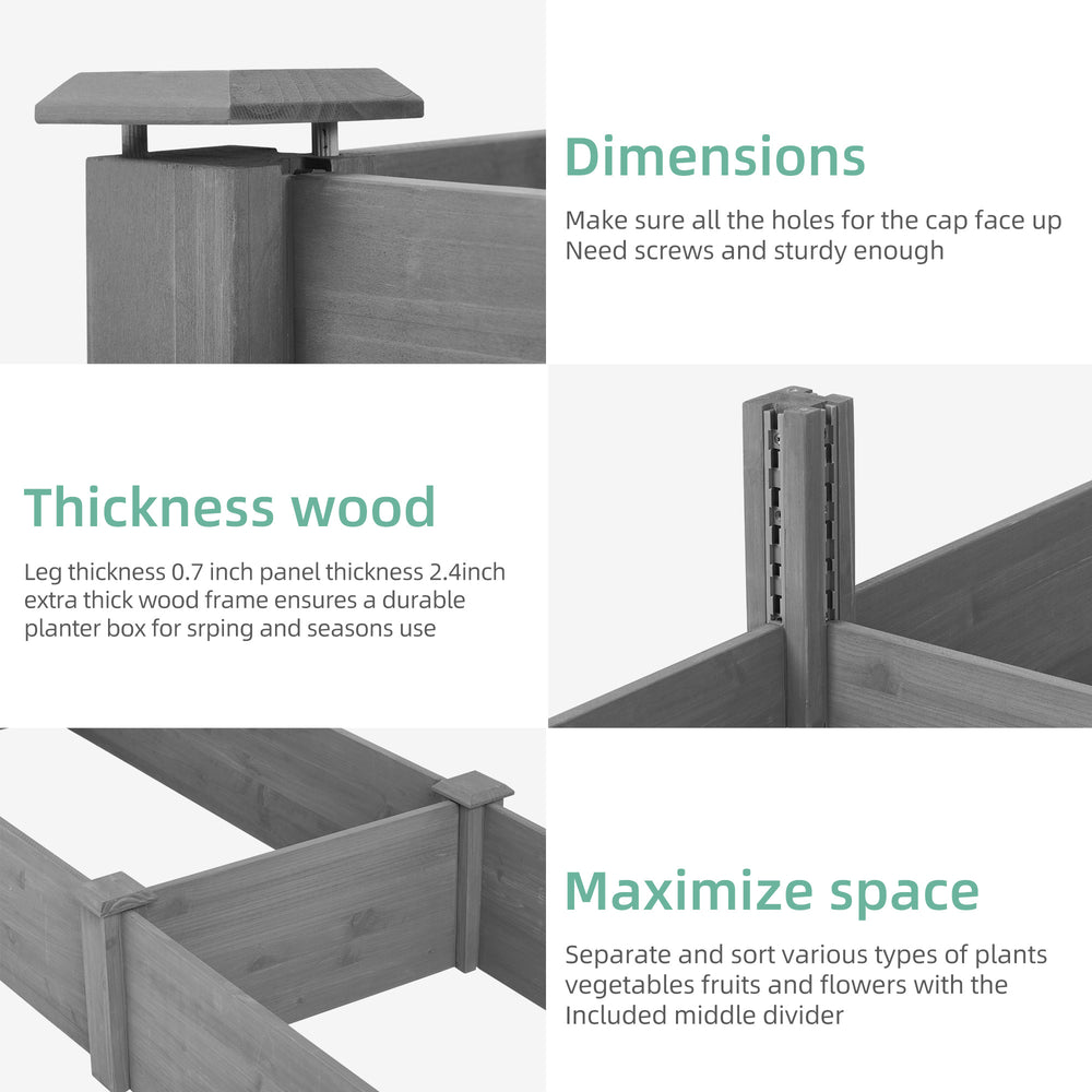 Over Ground Raised Garden Bed 96x28x10'', Large Long Planter Box for Outdoor, Tool-Free Assembly Media 5