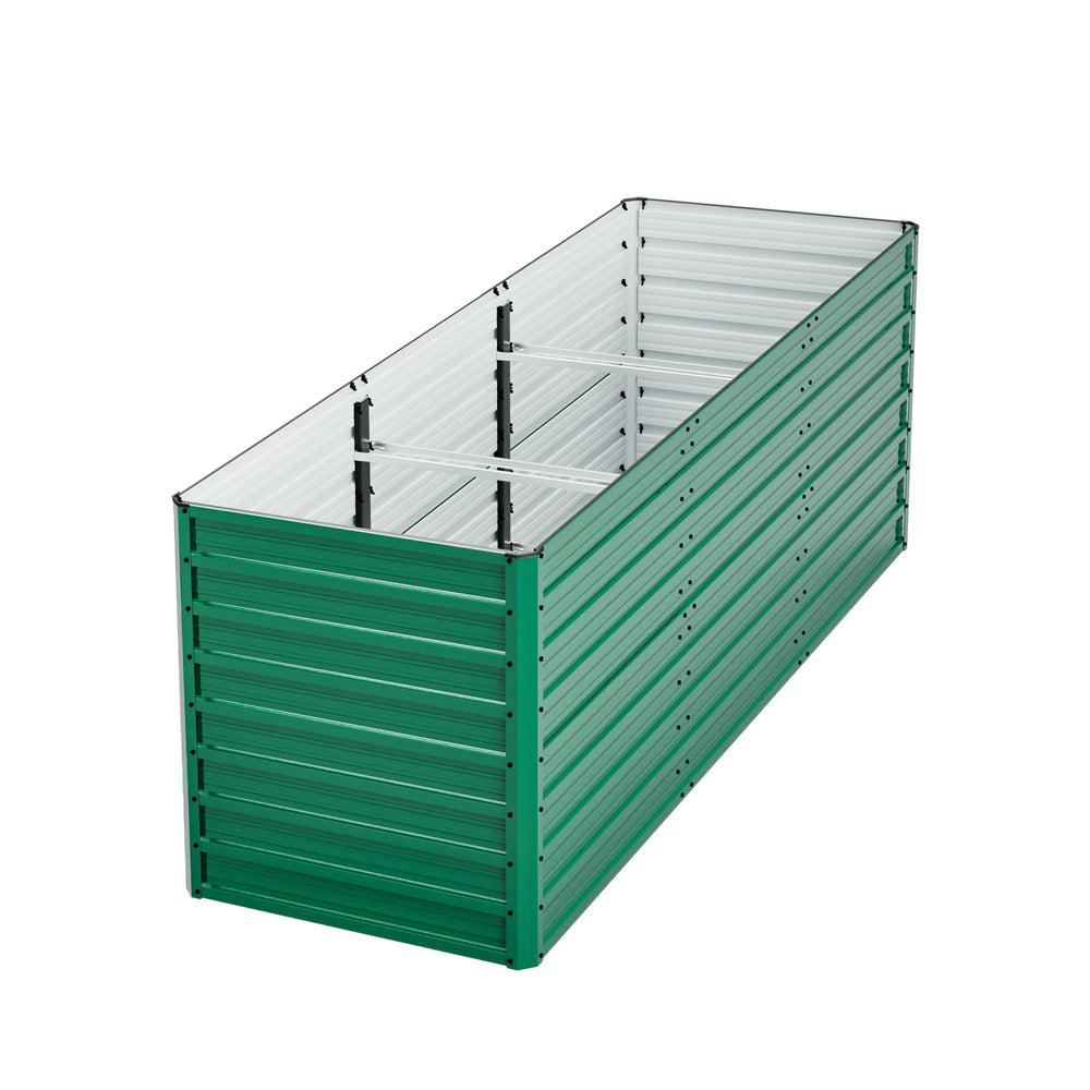 93.7' x 31.5' x 32.3' Raised Garden Bed Kit, 32' Ergonomic Height No Bending Metal Planter Box, Open-Ended Base for Drainage, 8 Reinforcing Rods, Rustproof Steel – Easy Assembly Media 10