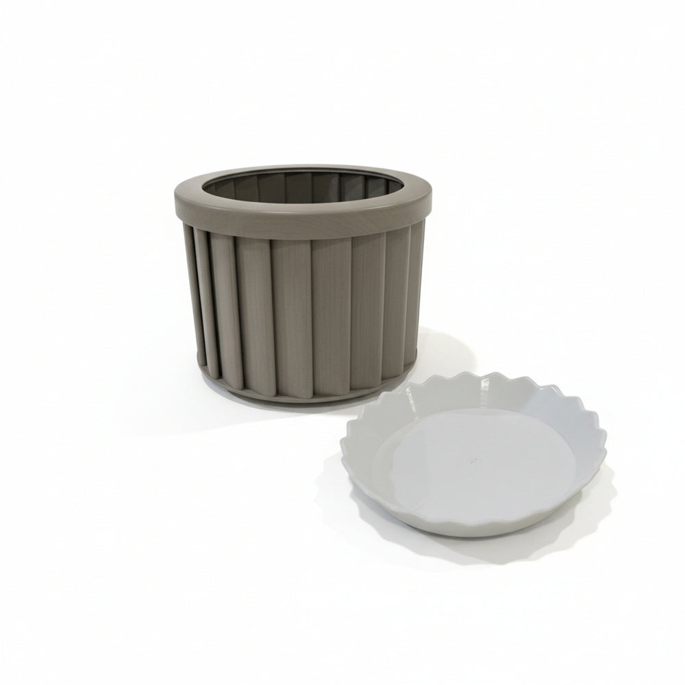 Round Strata Planter MD - Grey Brown Media 3