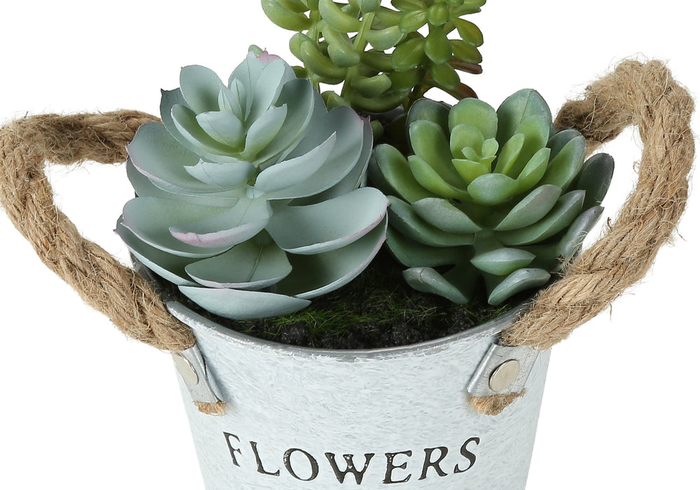 Artificial Plant, Set Of 2, 7' Tall, Succulent, Table, White Metal Pots, Contemporary, Modern Media 5