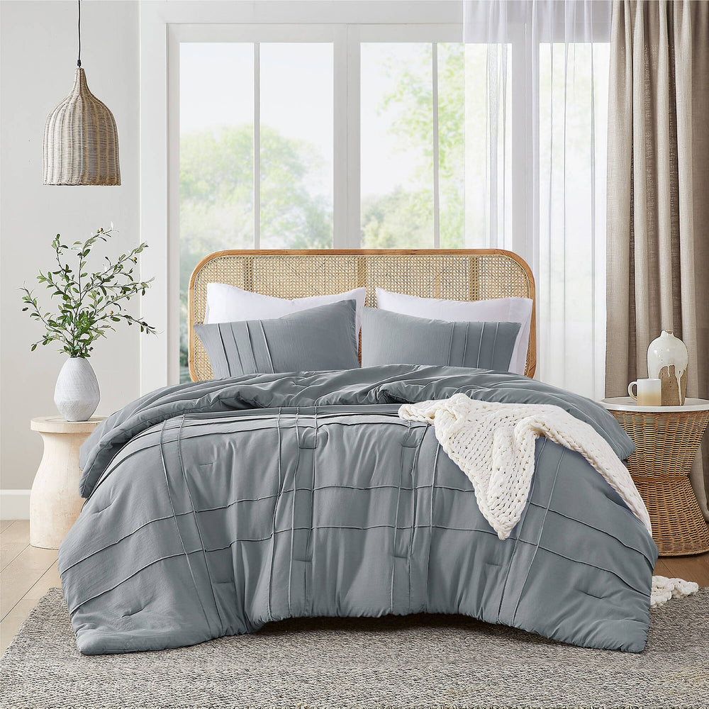 2-Piece Twin/Twin XL Soft Washed Pleated Comforter Set Media 9