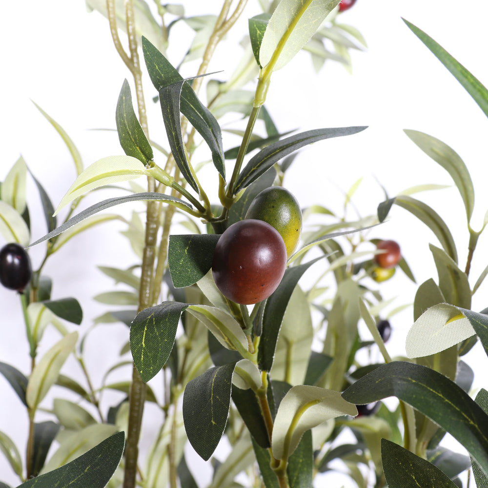 6' Artificial  Olive Tree in Plastic Black Pot, 1pc/set Media 9