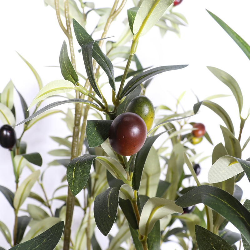 6' Artificial  Olive Tree in Plastic Black Pot, 1pc/set