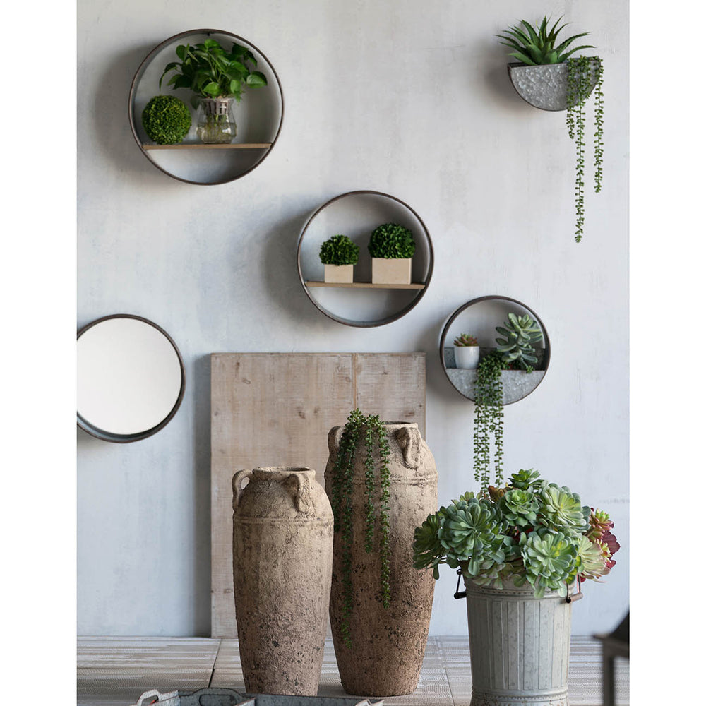 Farmhouse Round Metal Wall Planter, 5 Piece Media 3
