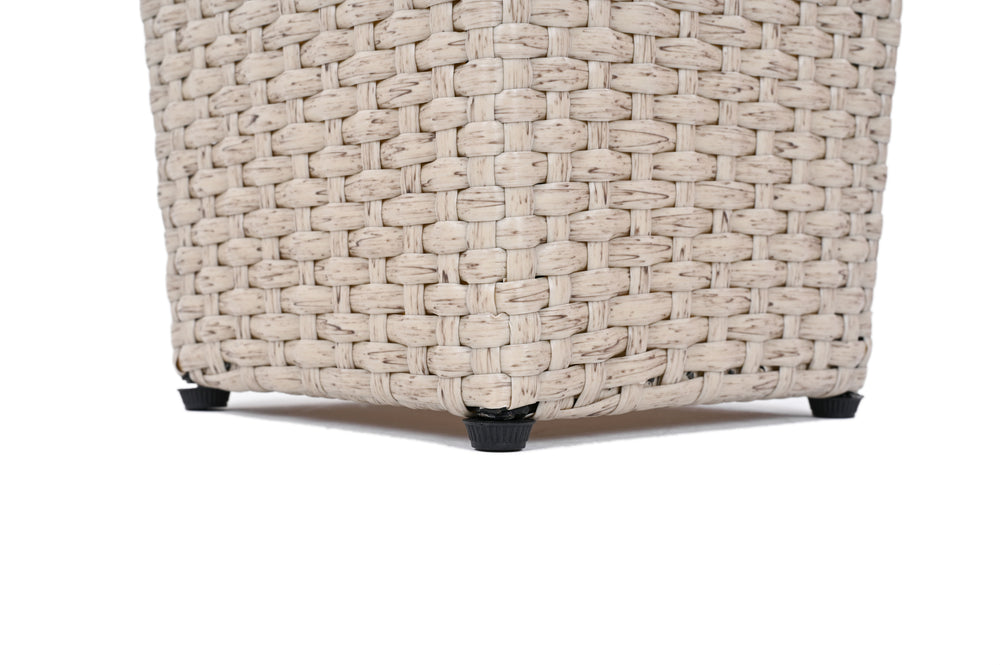 Outdoor PE Wicker Flower Pots, 2-Pcs Set, Beige Media 4