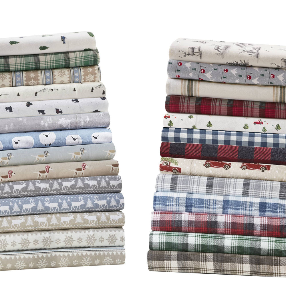 3 PCS Twin Sheet Set Tan Plaid Media 9