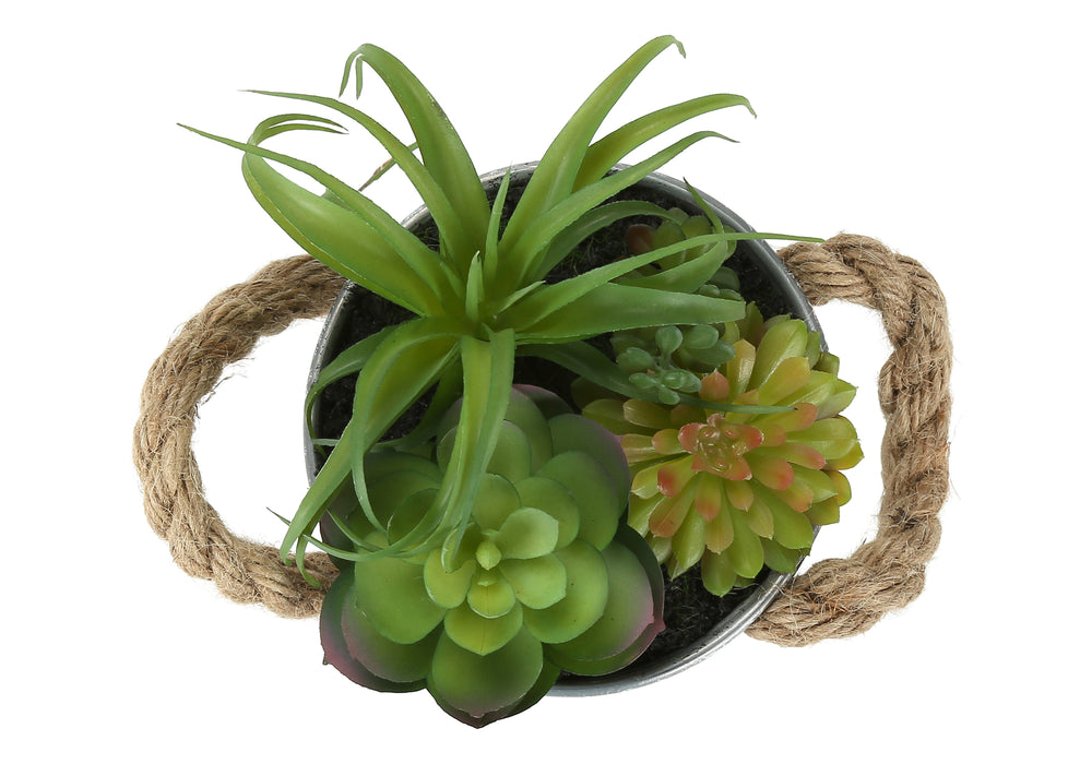 Artificial Plant, Set Of 2, 7' Tall, Succulent, Table, White Metal Pots, Contemporary, Modern Media 4