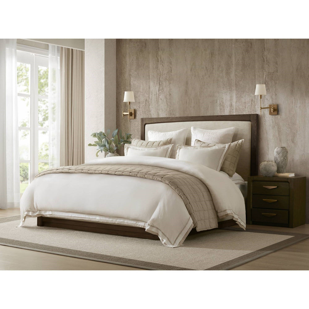 3 Pieces Full/Queen Duvet Cover Set,White+Beige Media 15