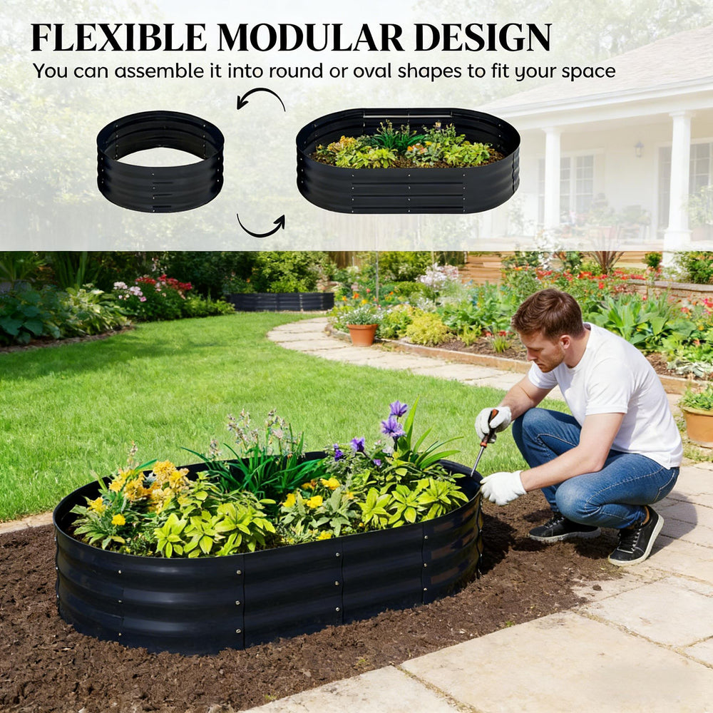 Outdoor Raised Garden Bed,Flower Boxs,Arched Trellis Plant Boxs Media 3