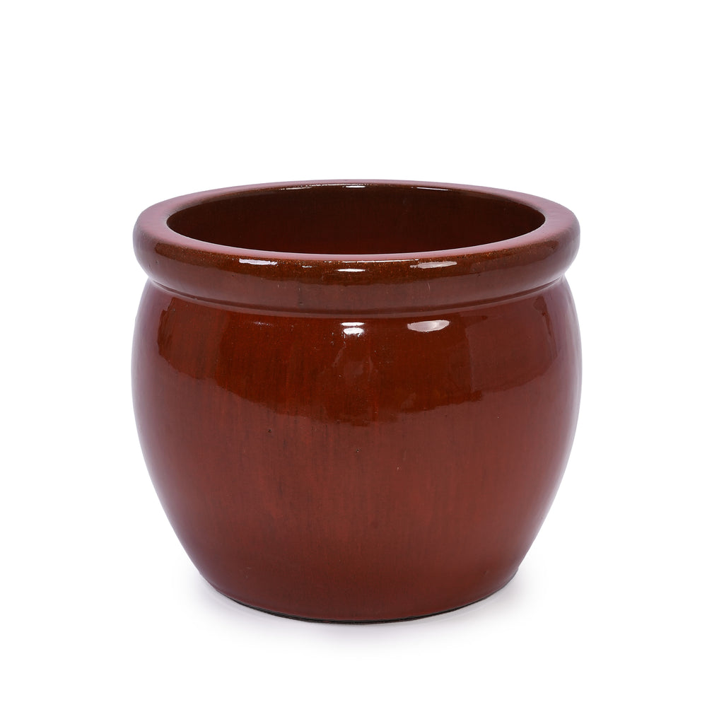3 Pieces Ceramic Flowerpot, Modern Planter for Patio, Garden or Windowsills - Orange Media 7