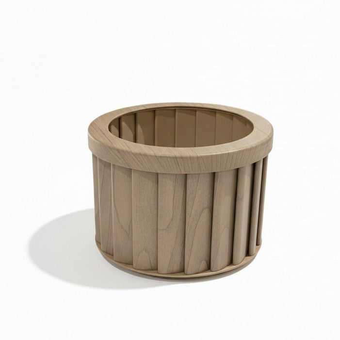 Round Strata Planter MD - Beige Brown Media 5