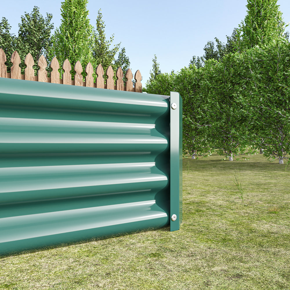 2PCS Green 8×4×1ft Metal Raised Rectangle Garden Planter Beds Media 10