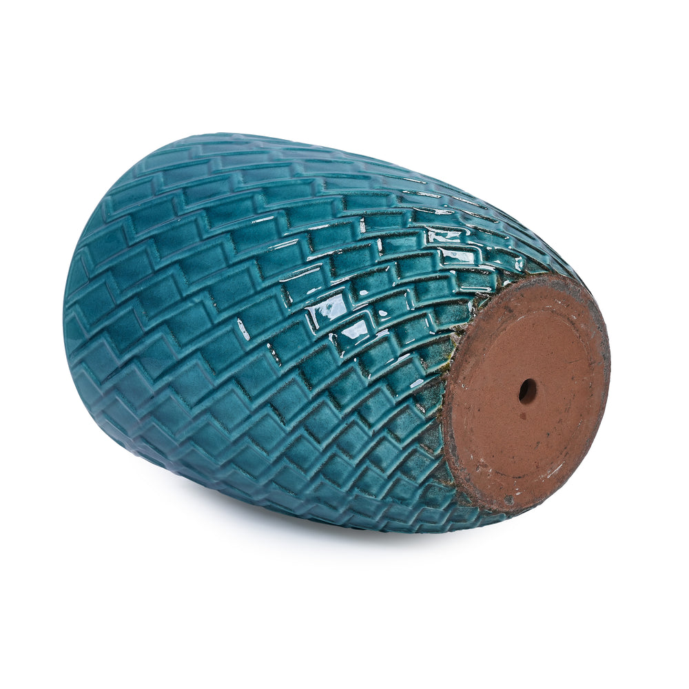 Ceramic Flowerpot, Modern Planter for Patio, Garden, Windowsill - Cyan Media 10